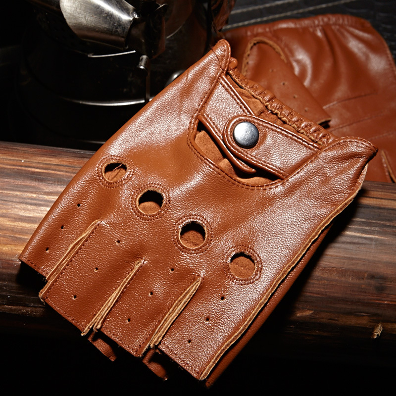 高品質男性のハーフフィンガーグローブ通気性ノンスリップフィッ - Leather Driving Glove のレビューと価格