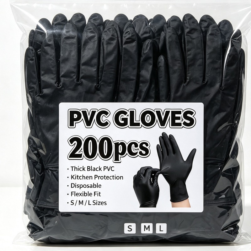 使い捨て黒手袋 男女兼用 ラテックスフリー ニトリルPVC  - Latex Disposable Glove のレビューと価格