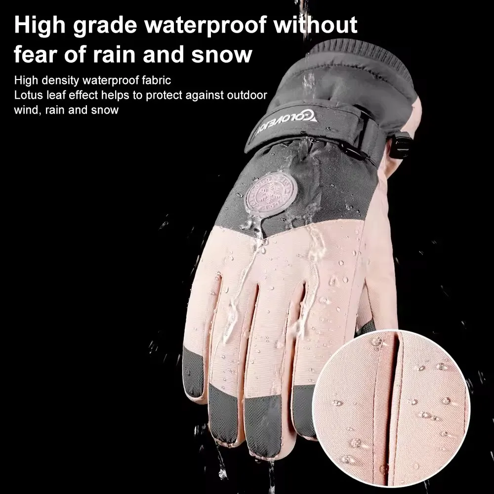女性用防水スキーグローブ、タッチスクリーン、裏地付きフリース - Ski Glove Waterproof のレビューと価格